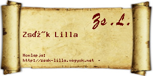 Zsák Lilla névjegykártya
